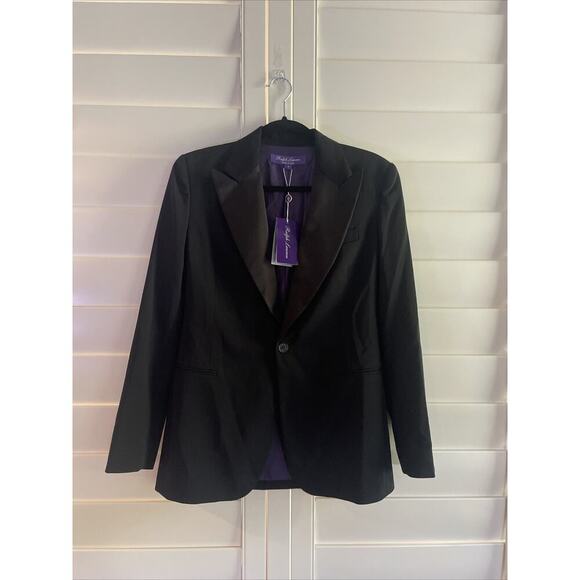 Ralph Lauren Collection Purple Label Truett Wool Gabardine Tuxedo Jacket Blazer - Picture 7 of 13